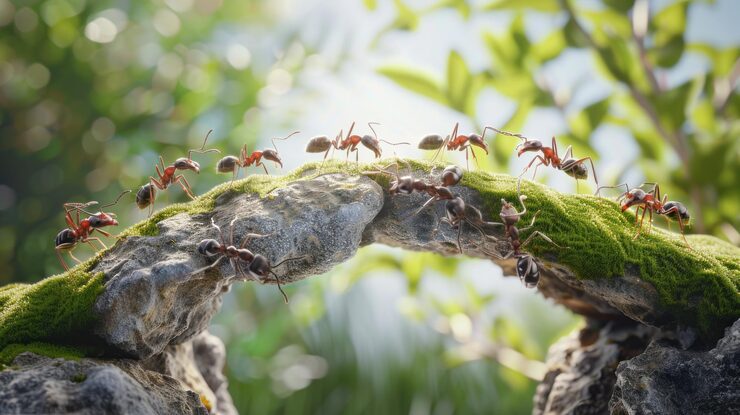 team work ants constructing bridge ai generated 957244 v 2y